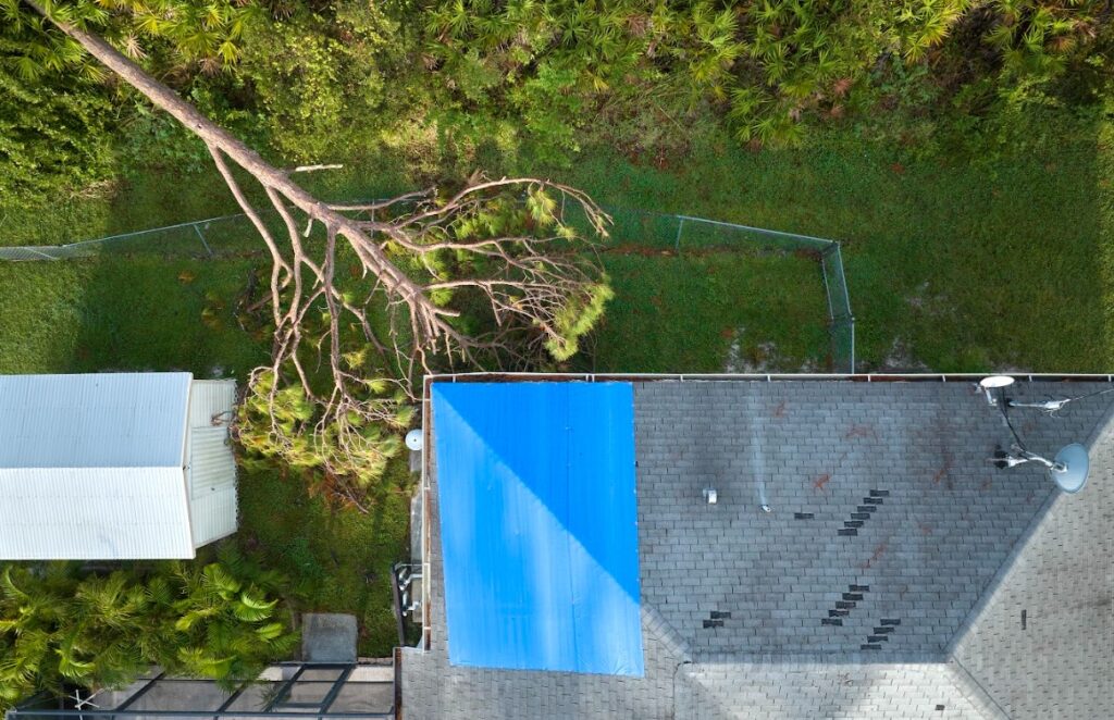 emergency roof tarping after a storm in Sedalia, MO