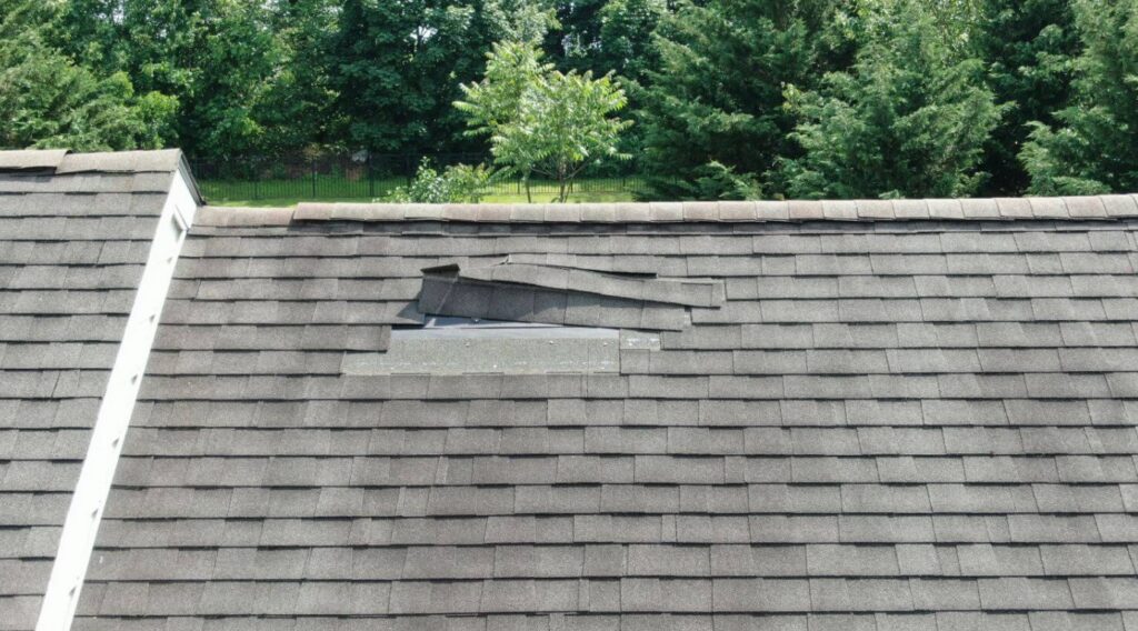asphalt shingle roof damage in Kansas City